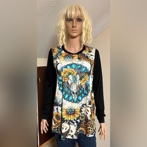 Western shirt with bull skull